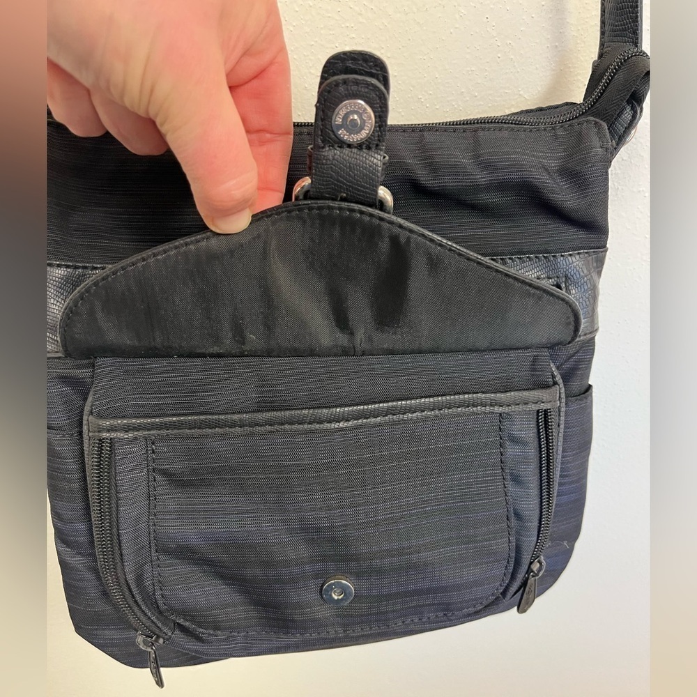 Multisac Black & Blue Nylon/Canvas Women's Crossbody Bag Streetwear Minimalist - Picture 9 of 14